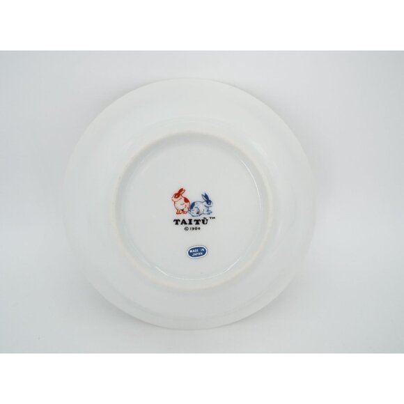 Vintage 1984 Taitu Japan Ceramic 3-Piece Bunny Rabbit Set - Plate, Bowl, Cup - Picture 12 of 13